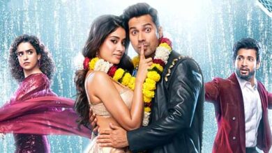Sunny Sanskari Ki Tulsi Kumari Poster: Varun Dhawan, Janhvi Kapoor, Sanya Malhotra, and Rohit Saraf pique interest about the twisted romance : Bollywood News